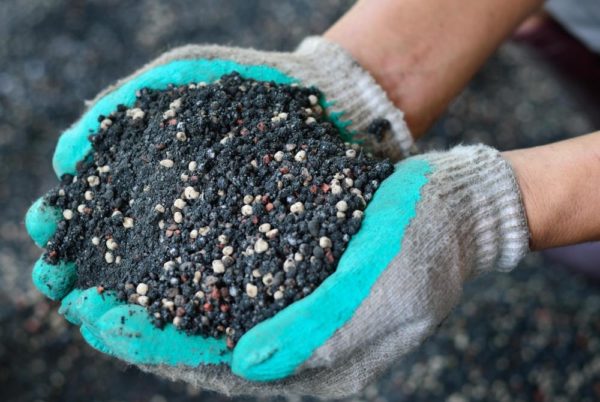  Mélangé avec les plantes arrosées d'engrais terrestre